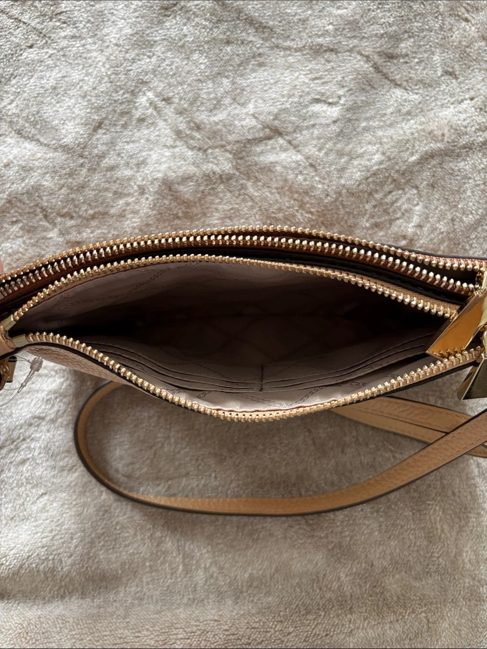 Michael Kors Beige 2-tone Leather Crossbody Bag